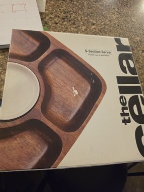 5-Section Wooden Snack Server Tray in Brown by the Cellar